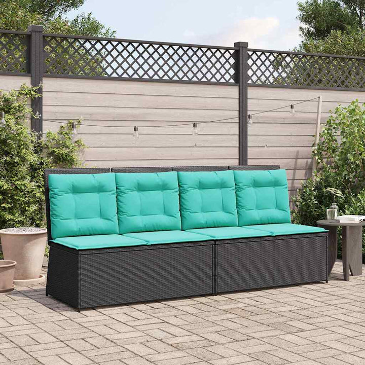 Havebænk Sort polyrattan