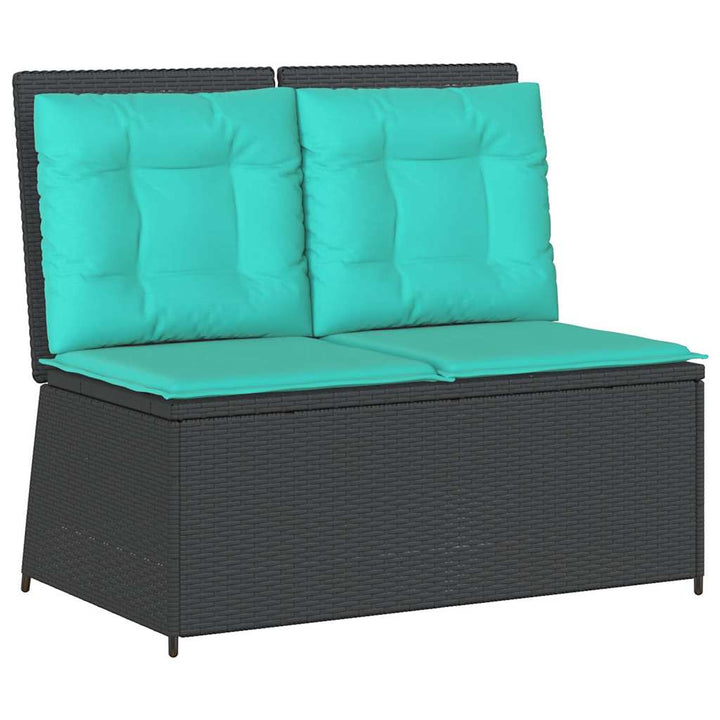 Havebænk Sort polyrattan