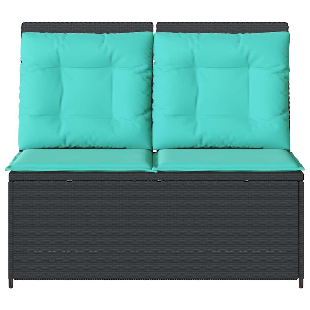 Havebænk Sort polyrattan