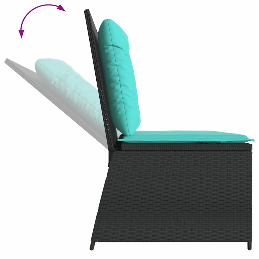Havebænk Sort polyrattan