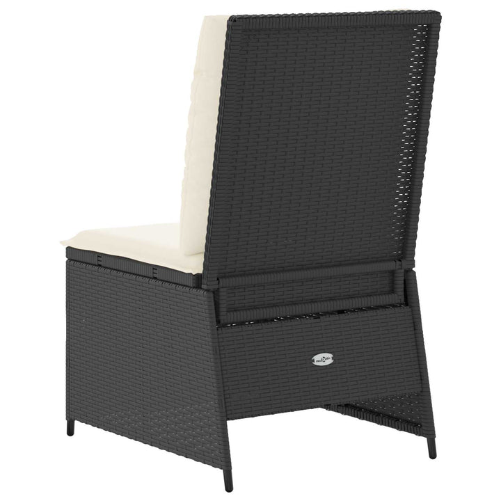 Havemøbelsofa med pude Sort og Cremehvid polyrattan