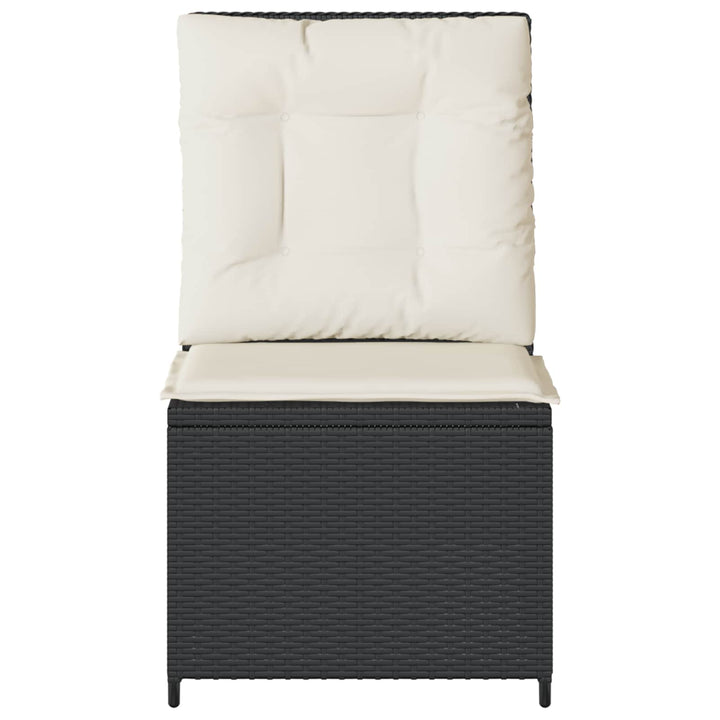 Havemøbelsofa med pude Sort og Cremehvid polyrattan