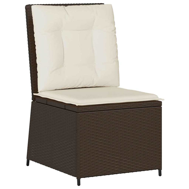 Havemøbelsofa med pude Sort og Cremehvid polyrattan