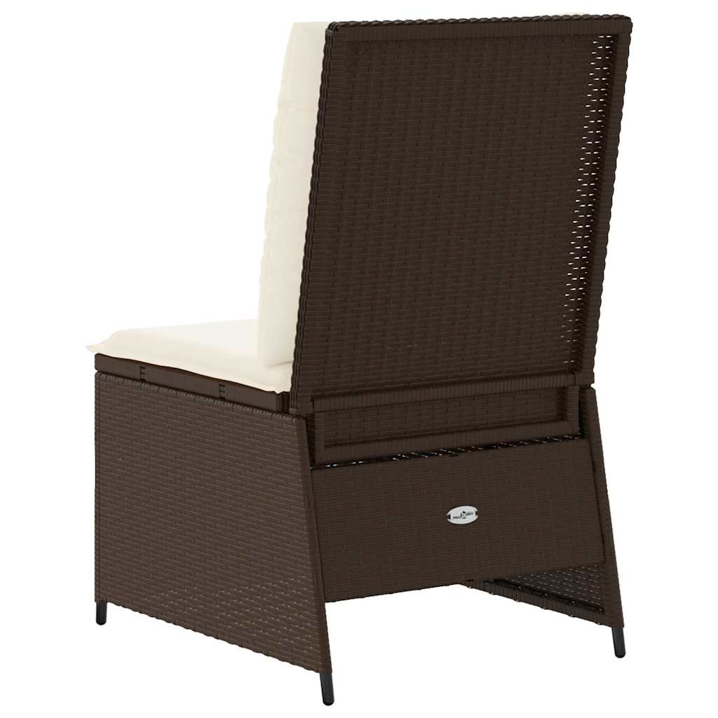 Havemøbelsofa med pude Sort og Cremehvid polyrattan