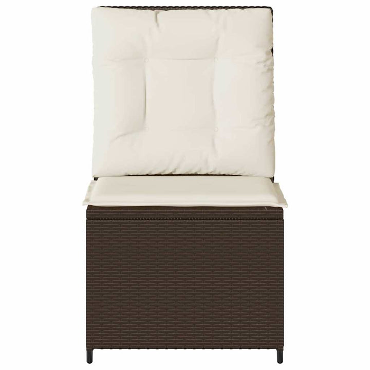 Havemøbelsofa med pude Sort og Cremehvid polyrattan