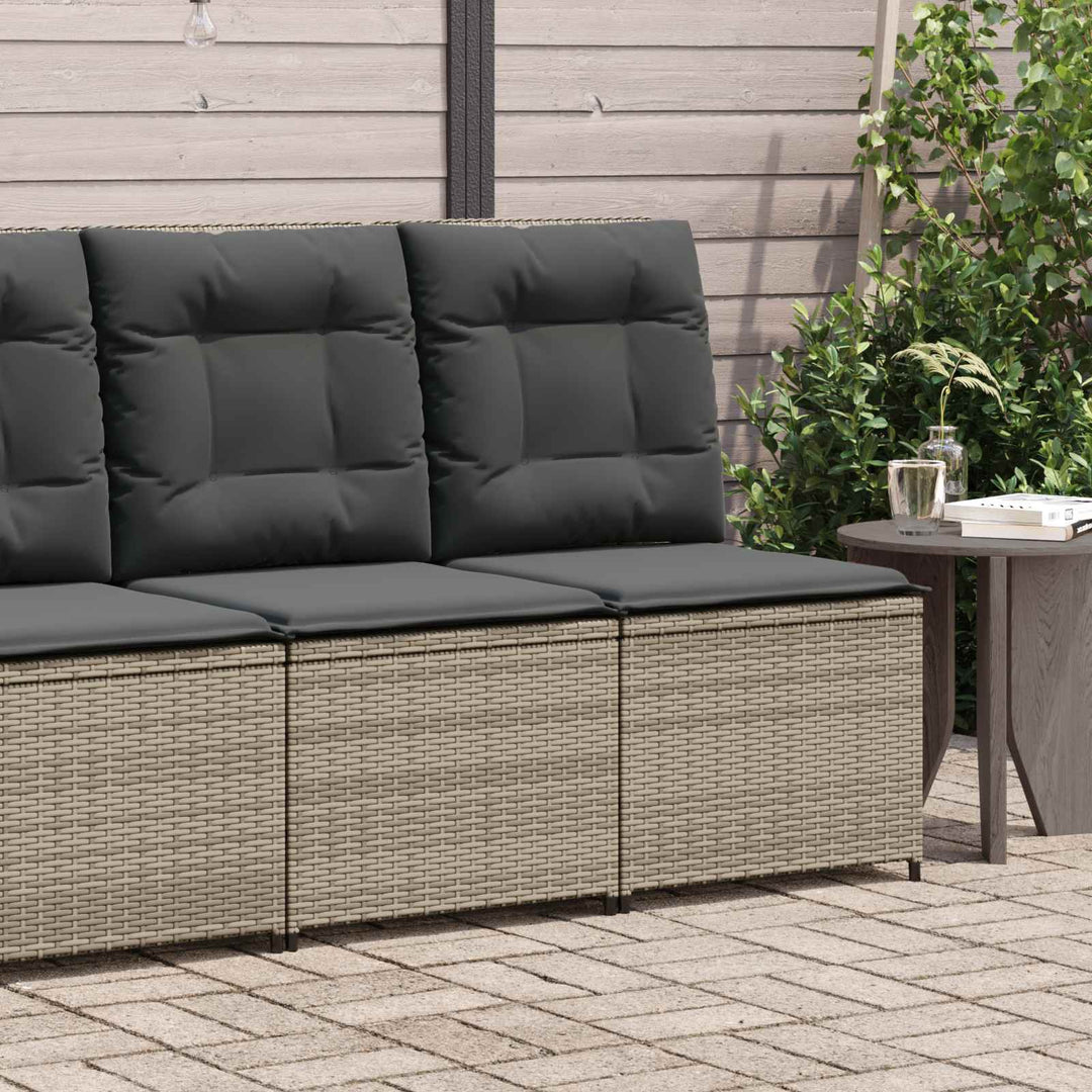 Havemøbelsofa med pude Grå polyrattan