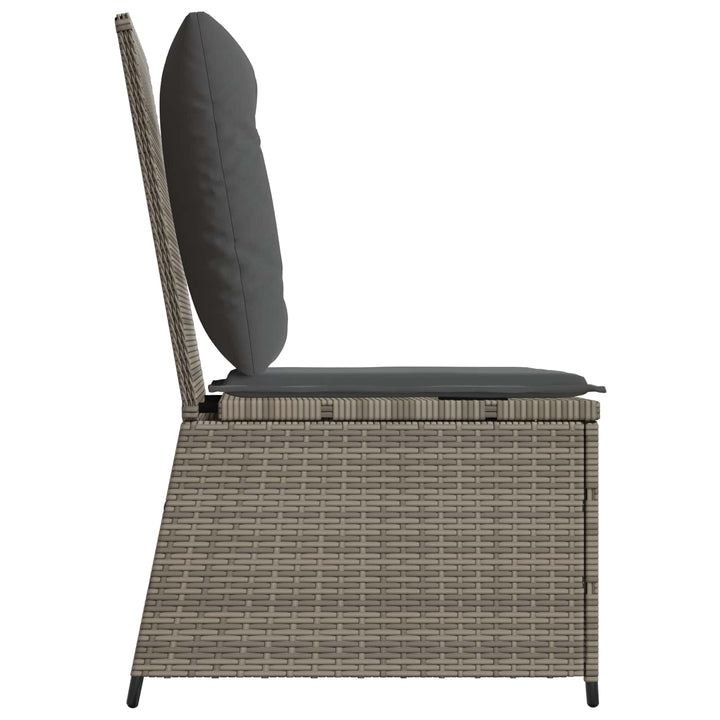 Havemøbelsofa med pude Grå polyrattan