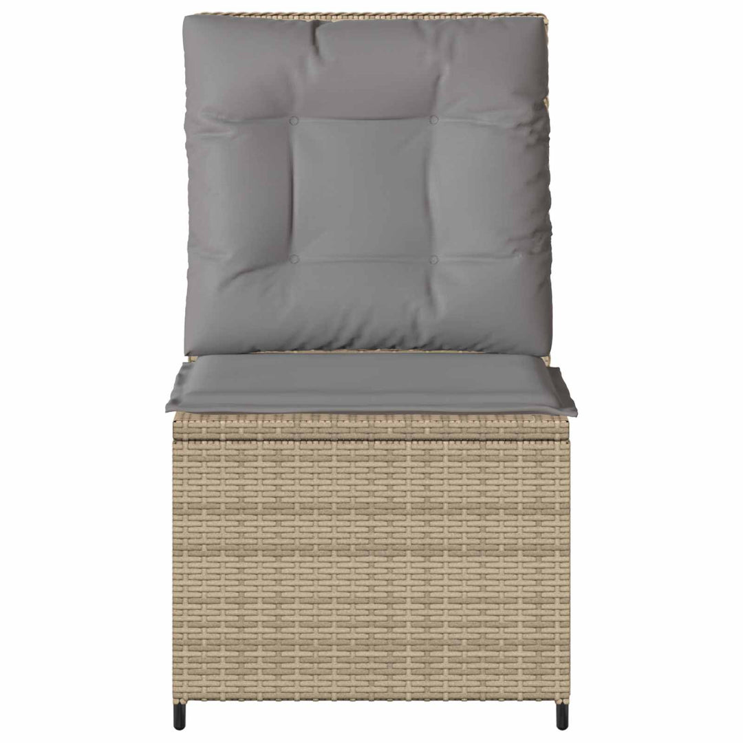 Havemøbelsofa med pude Beige og grå polyrattan