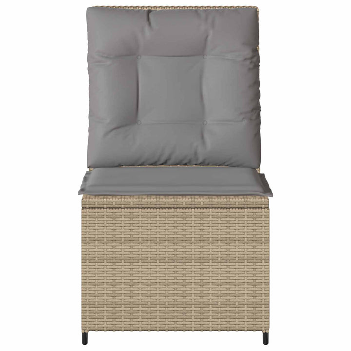 Havemøbelsofa med pude Beige og grå polyrattan