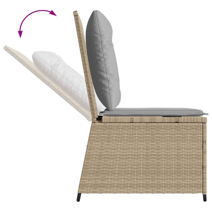 Havemøbelsofa med pude Beige og grå polyrattan