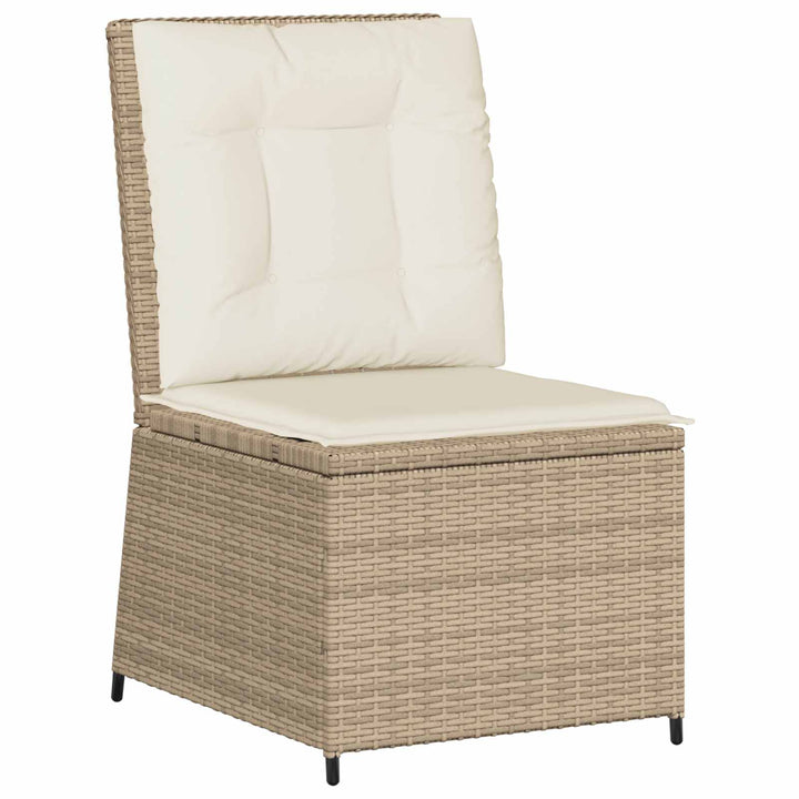 Havemøbelsofa med pude Sort og Cremehvid polyrattan