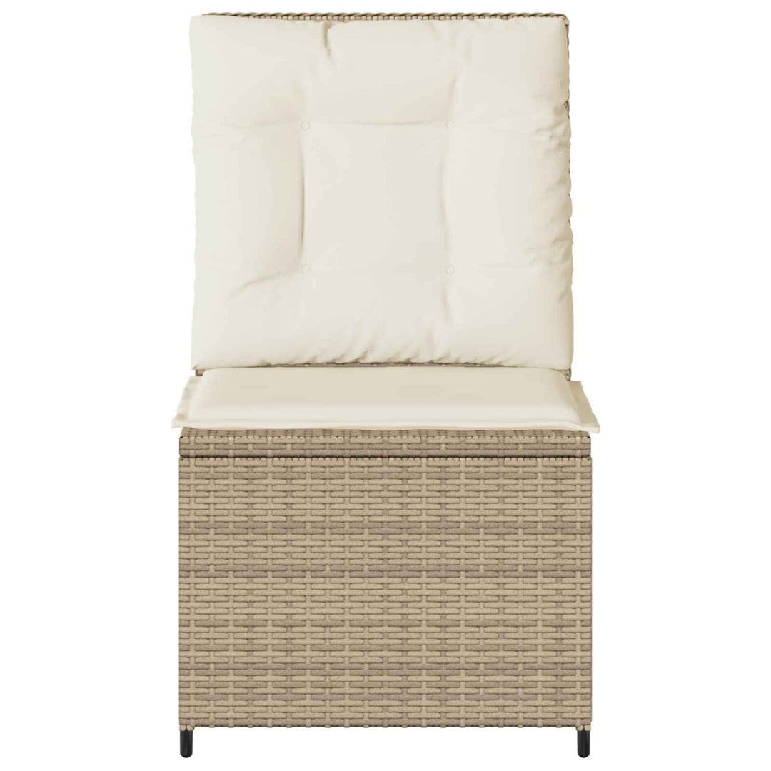 Havemøbelsofa med pude Sort og Cremehvid polyrattan
