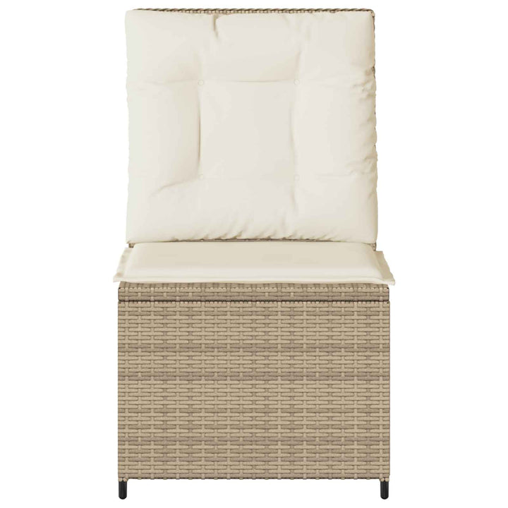 Havemøbelsofa med pude Sort og Cremehvid polyrattan