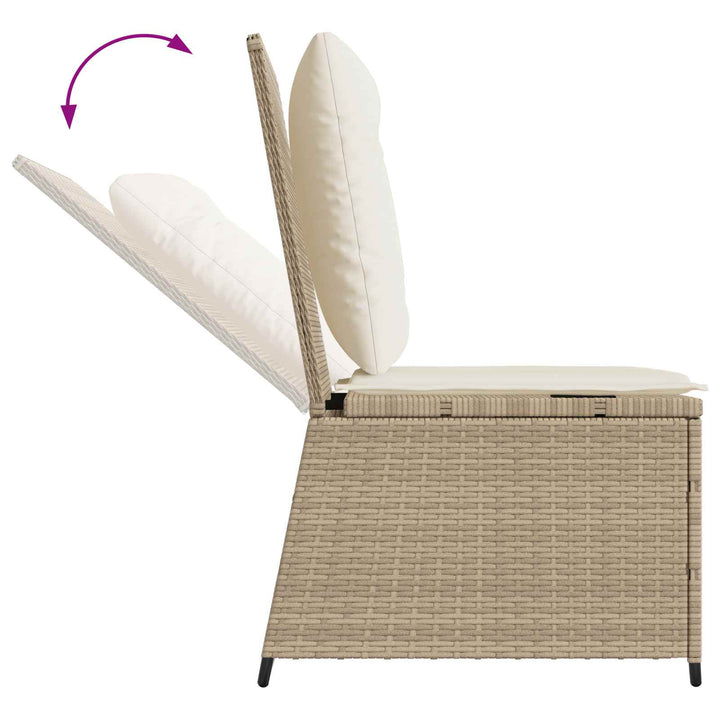 Havemøbelsofa med pude Sort og Cremehvid polyrattan