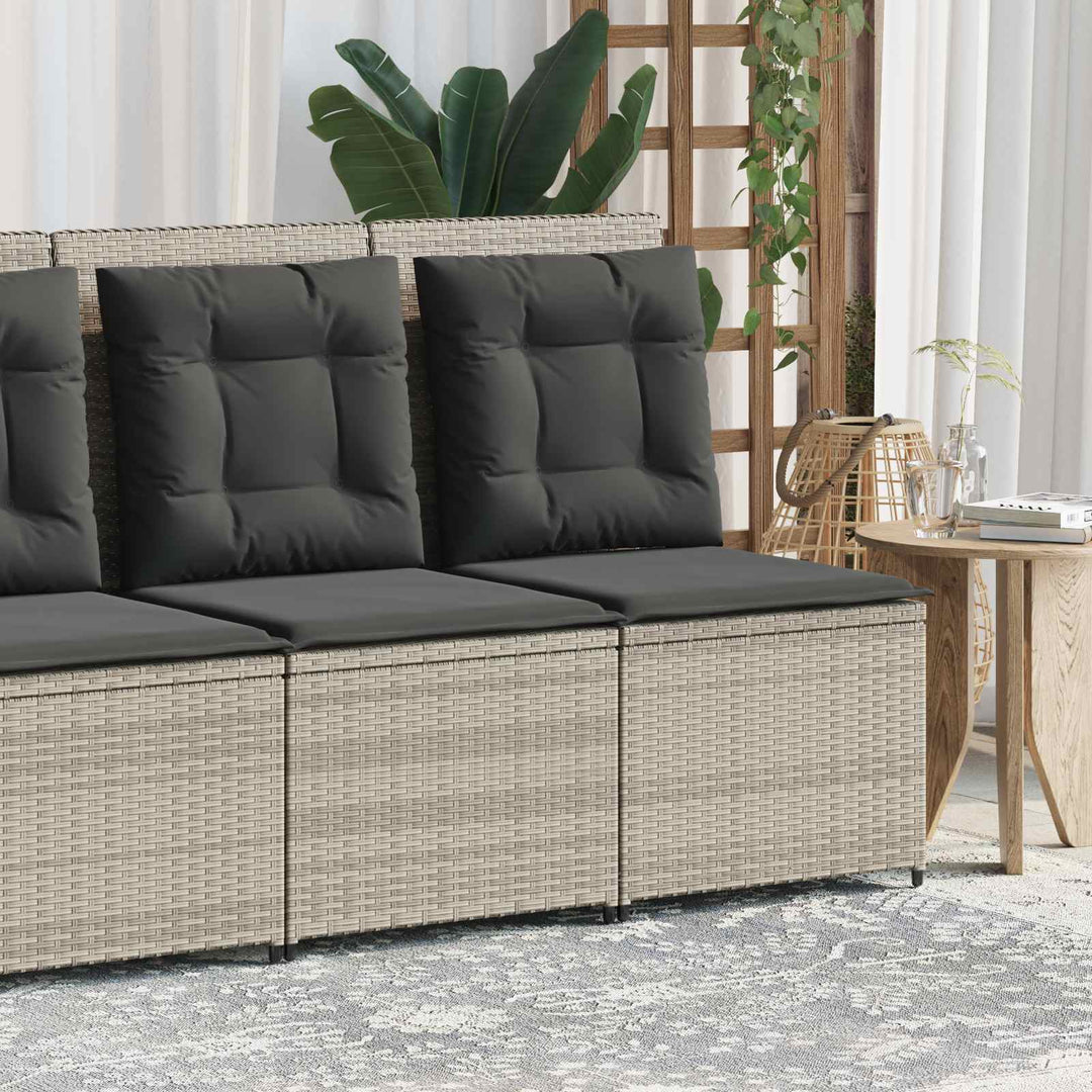 Havemøbelsofa med pude Lysegrå polyrattan