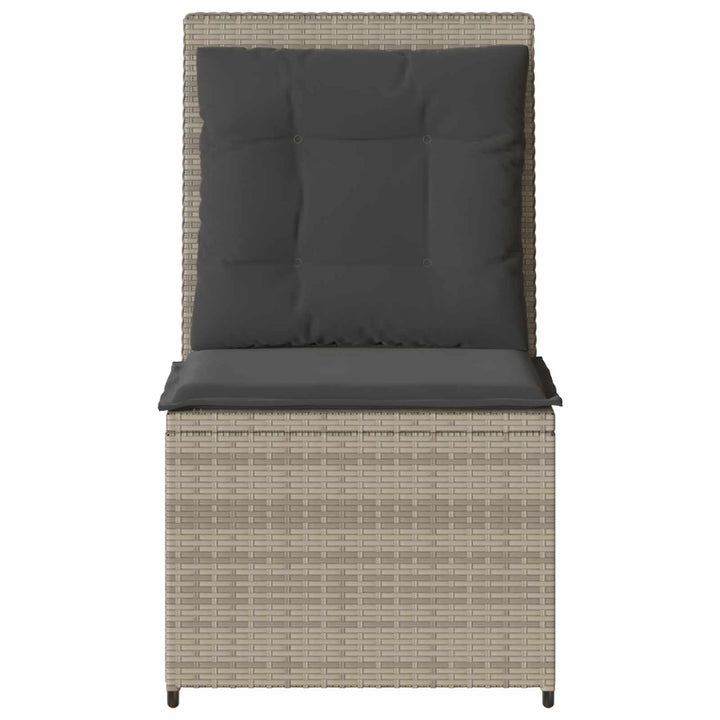 Havemøbelsofa med pude Lysegrå polyrattan