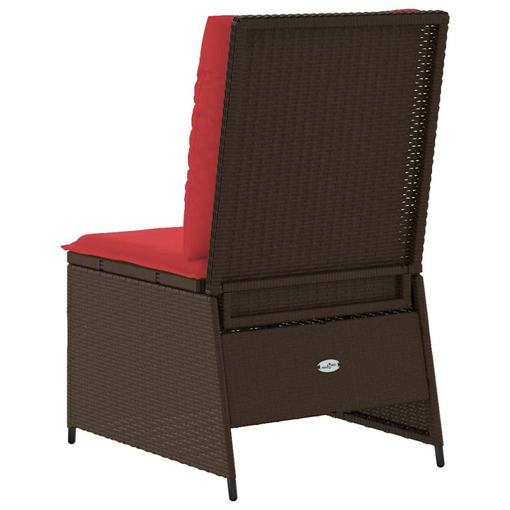 Havemøbelsofa med pude Brun og Rød polyrattan