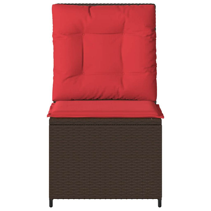 Havemøbelsofa med pude Brun og Rød polyrattan