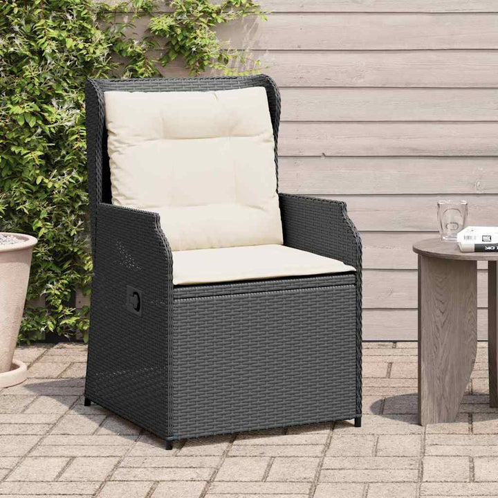 Havebænk 2 pcs Sort polyrattan