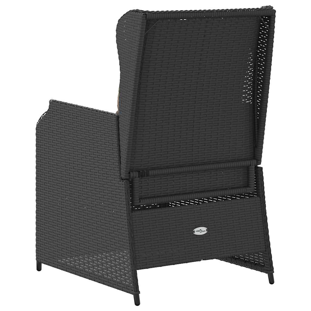 Havebænk 2 pcs Sort polyrattan