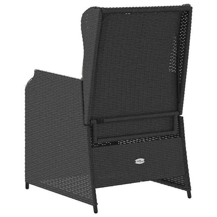 Havebænk 2 pcs Sort polyrattan