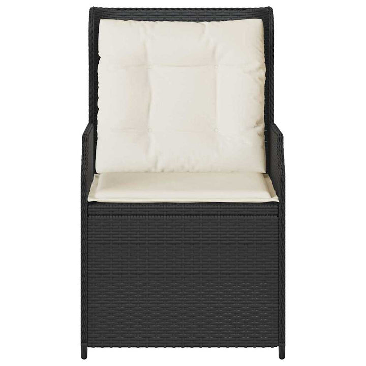 Havebænk 2 pcs Sort polyrattan