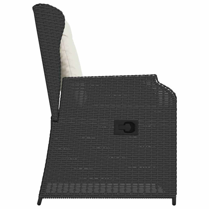 Havebænk 2 pcs Sort polyrattan