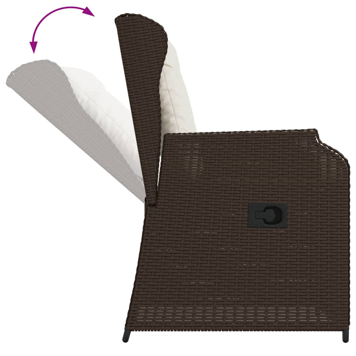 Havebænk 2 pcs Brun polyrattan