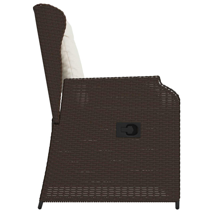 Havebænk 2 pcs Brun polyrattan