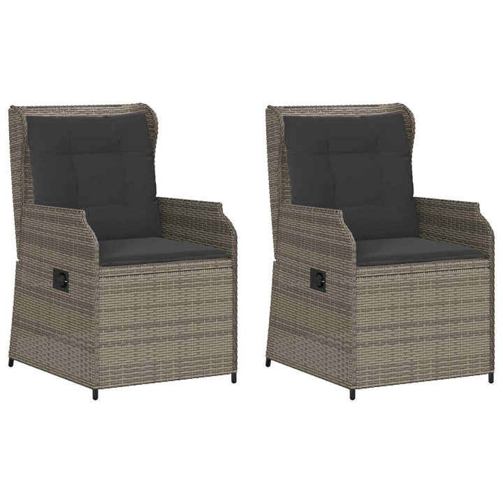 Havebænk 2 pcs Grå polyrattan