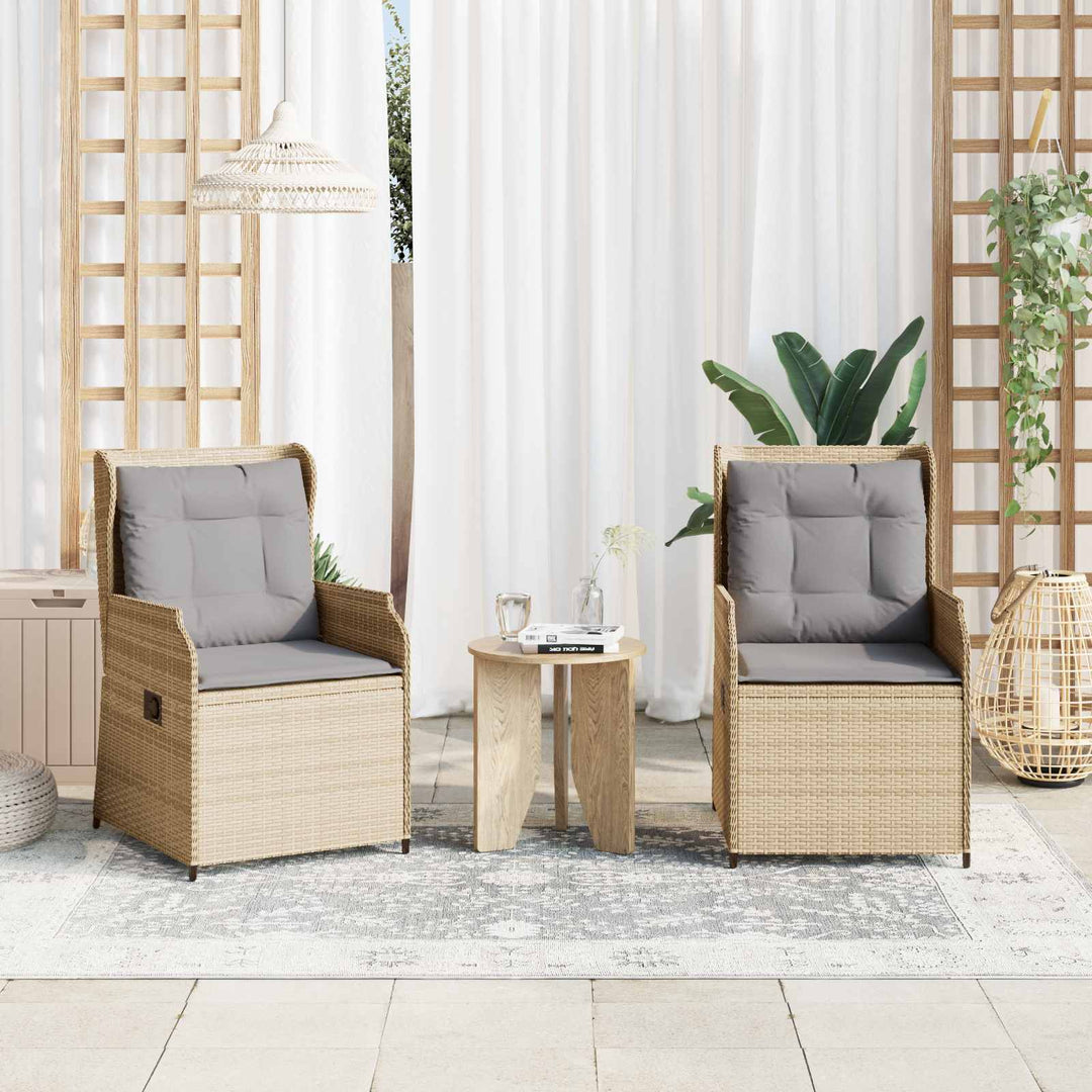 Havebænk 2 pcs Beige polyrattan