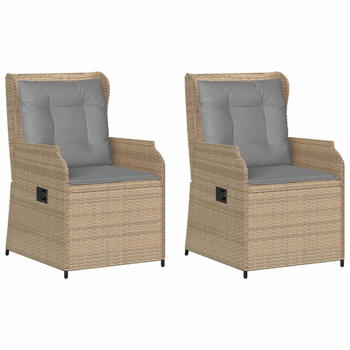 Havebænk 2 pcs Beige polyrattan