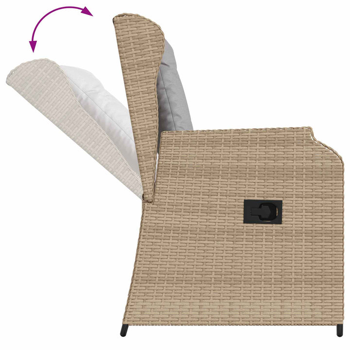 Havebænk 2 pcs Beige polyrattan