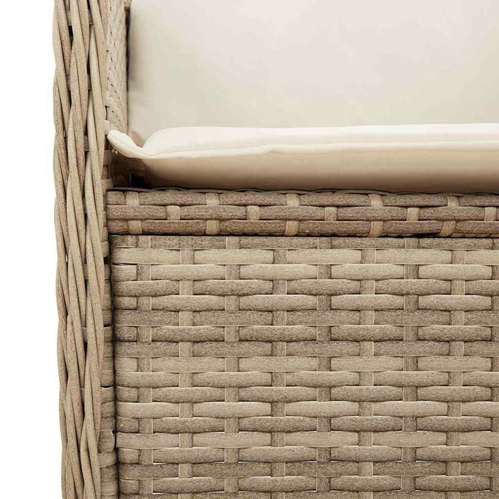 Havebænk 2 pcs Beige polyrattan