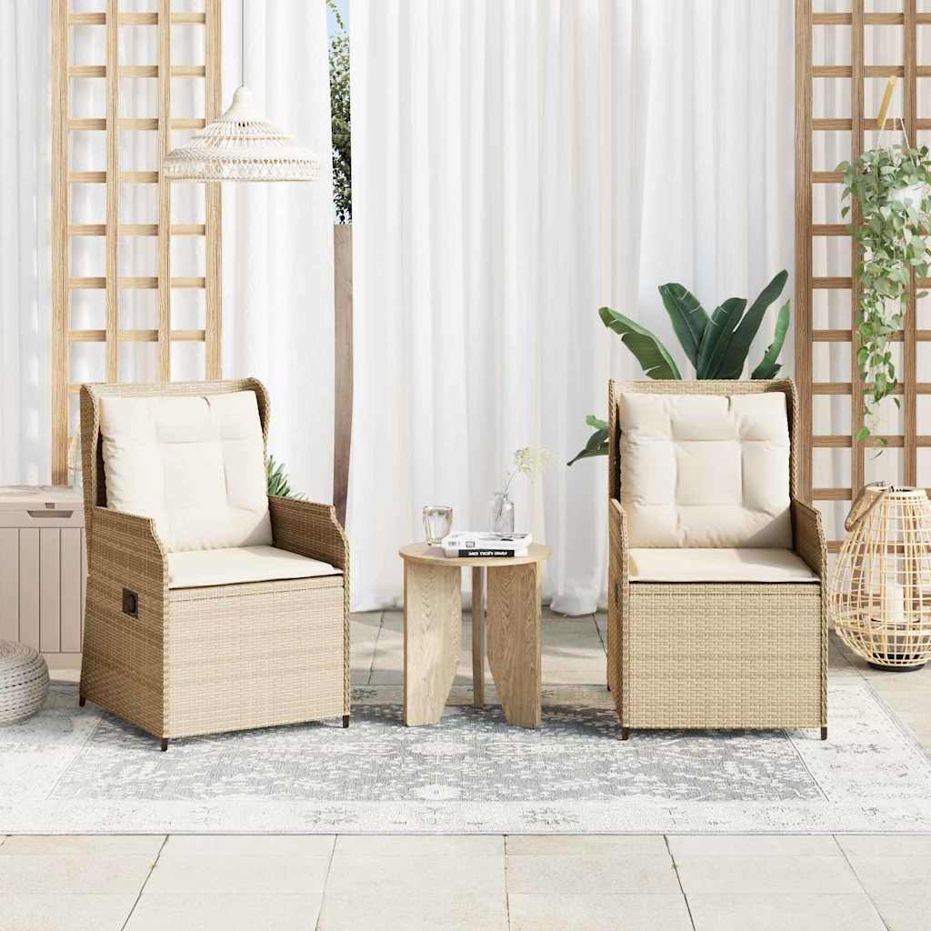 Havebænk 2 pcs Beige polyrattan