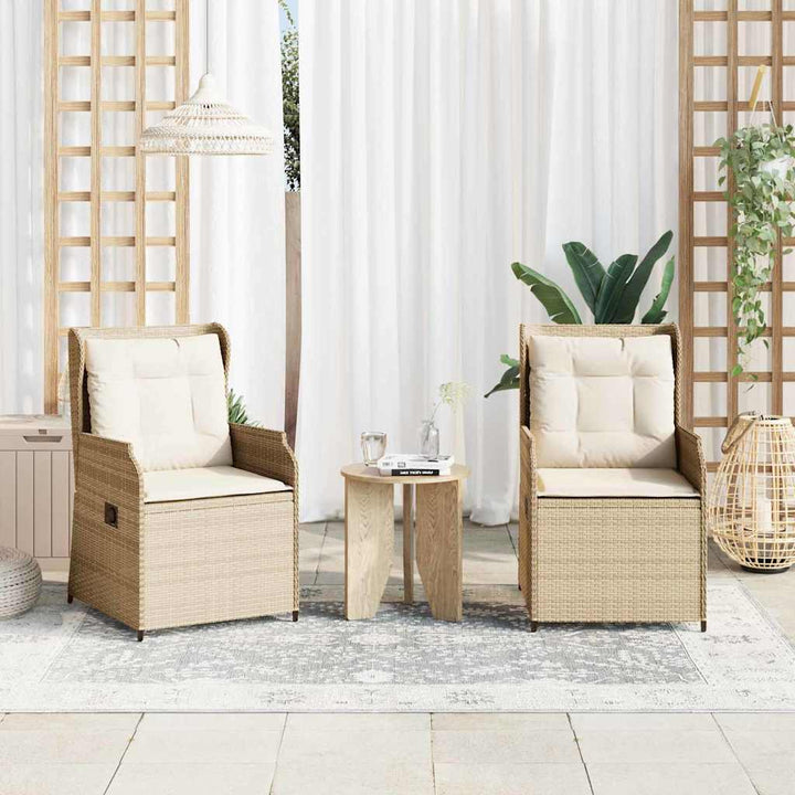 Havebænk 2 pcs Beige polyrattan