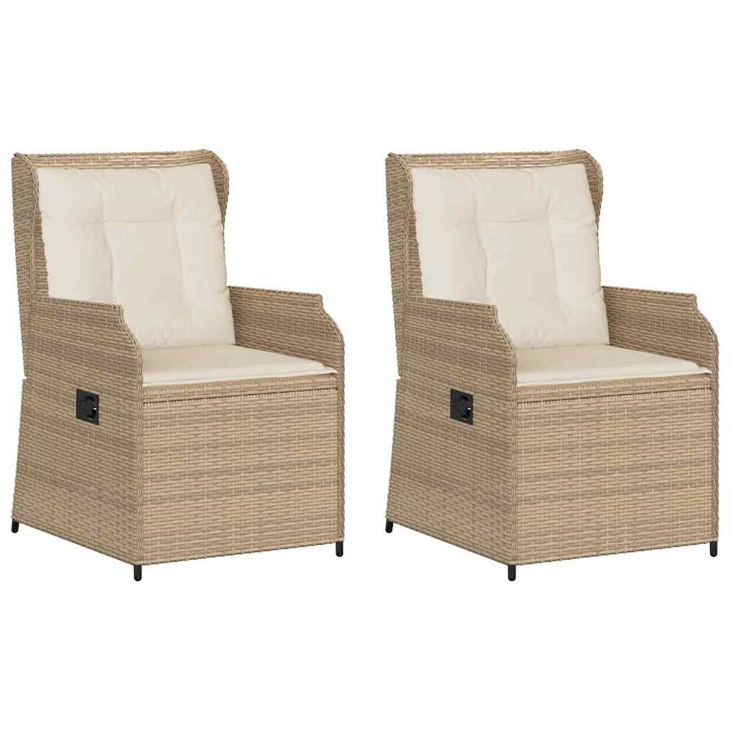 Havebænk 2 pcs Beige polyrattan