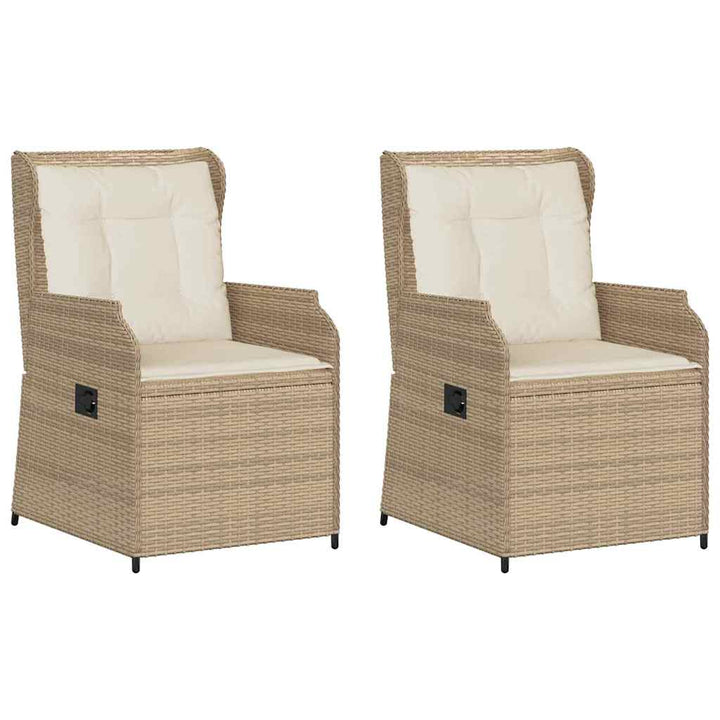 Havebænk 2 pcs Beige polyrattan