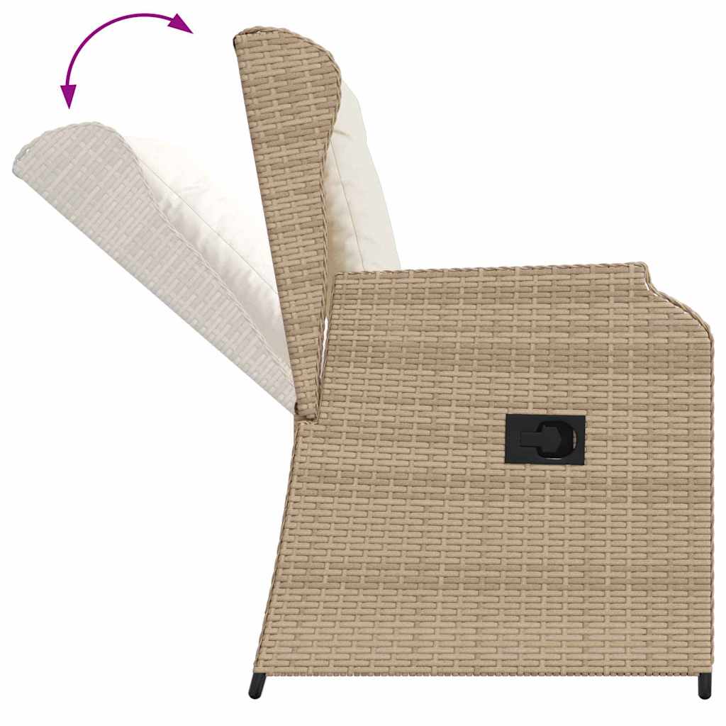 Havebænk 2 pcs Beige polyrattan
