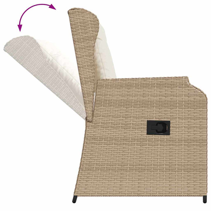 Havebænk 2 pcs Beige polyrattan