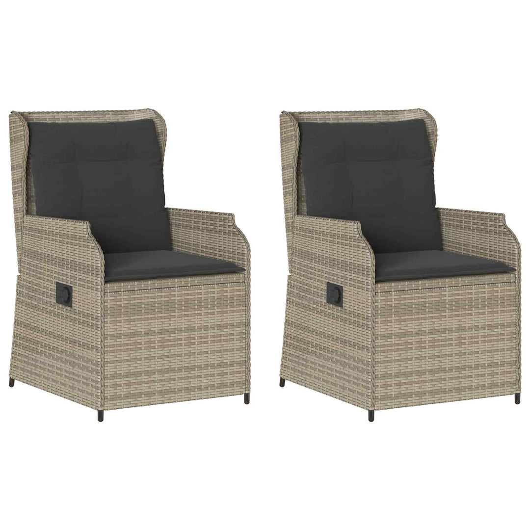 Havebænk 2 pcs Lysegrå polyrattan