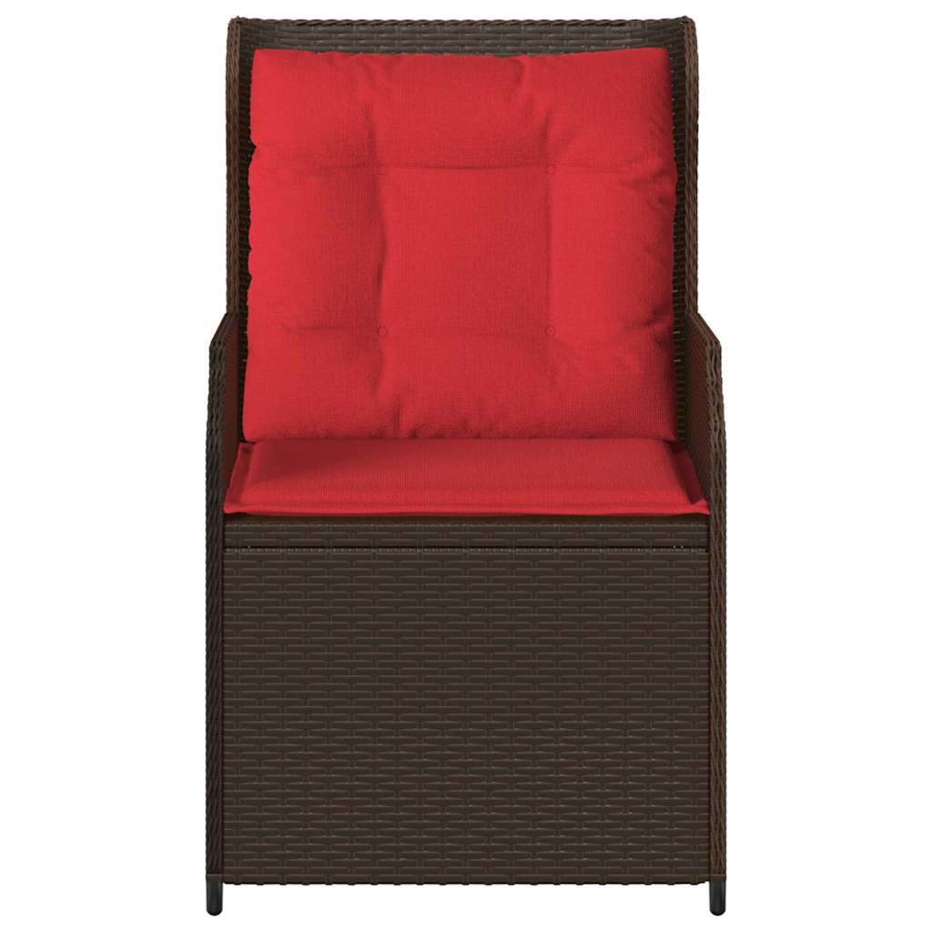Havebænk 2 pcs Brun polyrattan