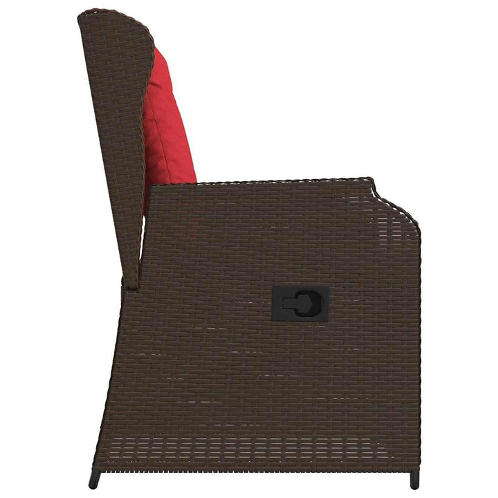 Havebænk 2 pcs Brun polyrattan