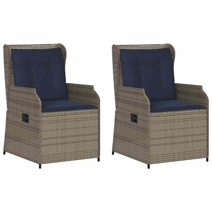 Havebænk 2 pcs Grå polyrattan