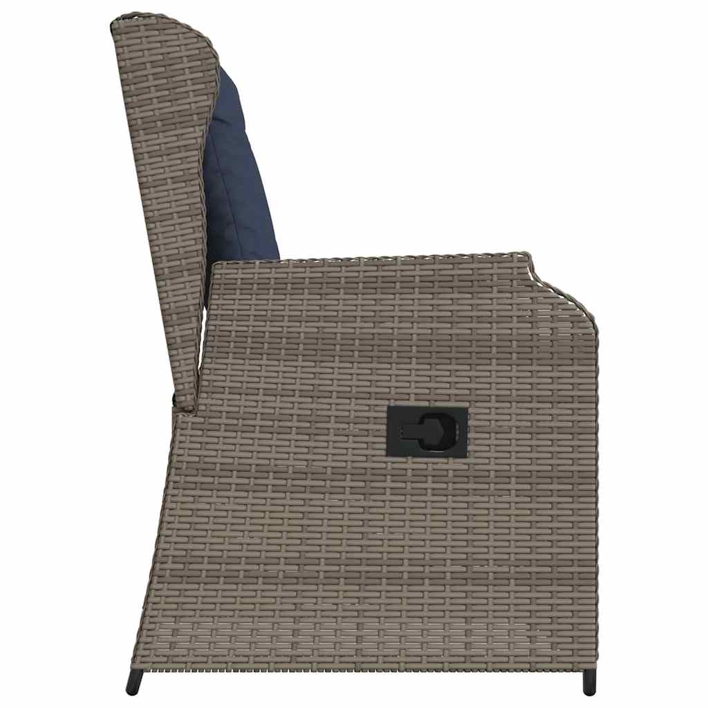 Havebænk 2 pcs Grå polyrattan