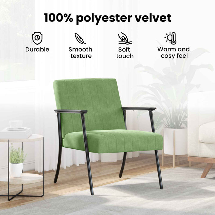 lænestol Lys grøn 59 x 75 x 78 cm Fløjl