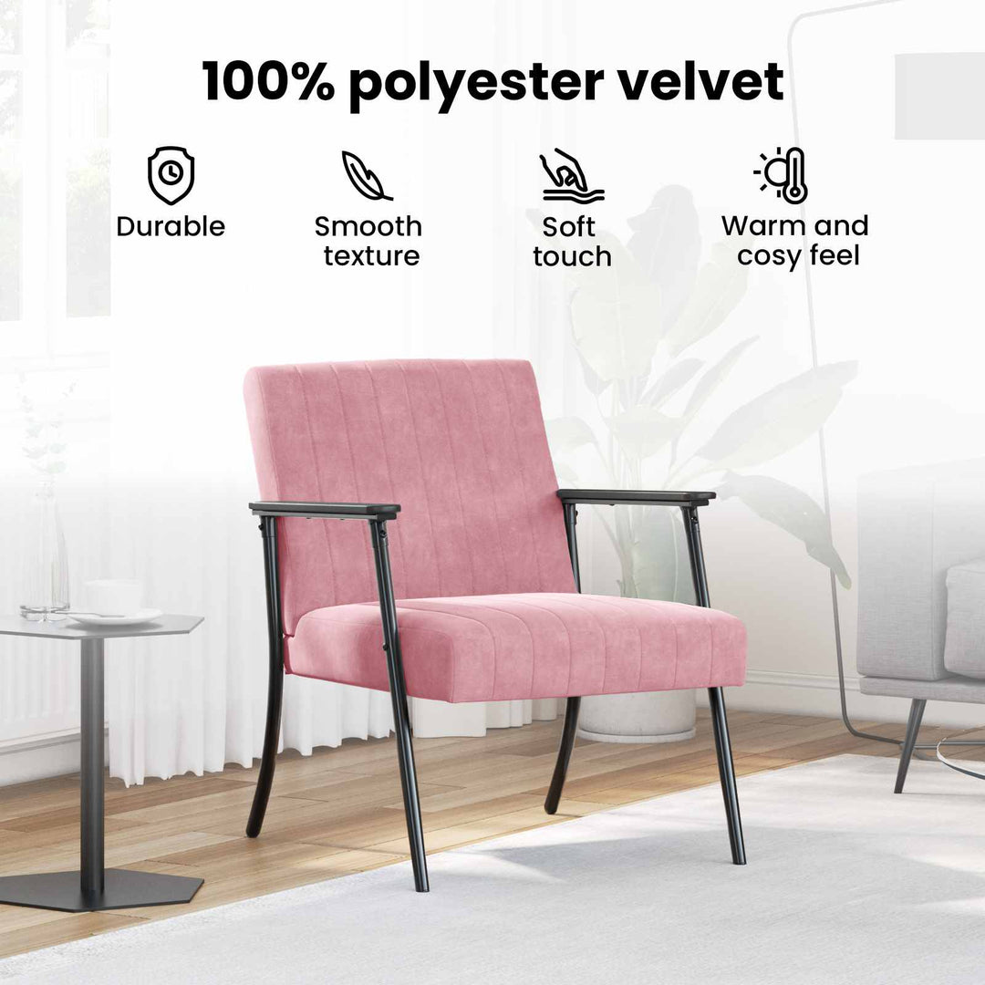 lænestol Lyserød 59 x 75 x 78 cm Fløjl