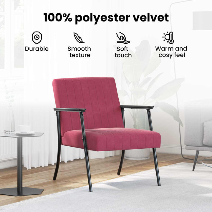 lænestol Vinrød 59 x 75 x 78 cm Fløjl