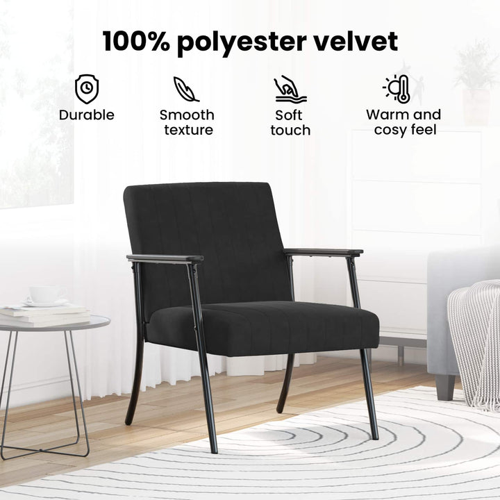 lænestol Sort 59 x 75 x 78 cm Fløjl