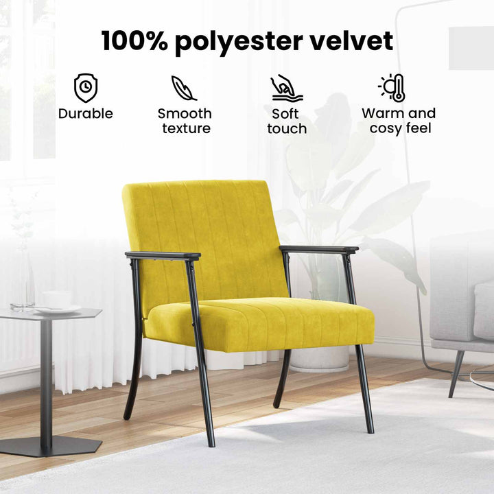 lænestol Gul 59 x 75 x 78 cm Fløjl